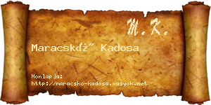 Maracskó Kadosa névjegykártya